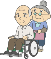 Grandma caring for grandpa-Wheelchair edition