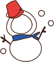 The face of a cute snowman is hollowed out