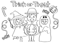 Halloween that can be used for coloring (trick-or-treat)