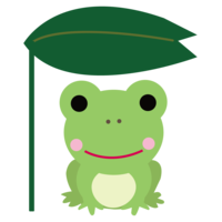 Pop frog holding a leaf umbrella