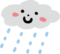 Anthropomorphic clouds and rain-Cute rainy season