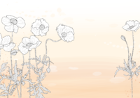 Cute background illustration (flower drawn with line)