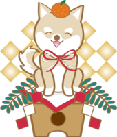 Year of the dog (Kagami mochi) Japanese style 2018 Shiba Inu is cute