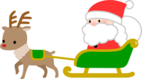 Cute Santa Claus (reindeer and sleigh)