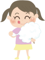 Girl eating cotton candy / festival