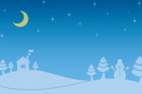 12月插图背景"夜晚的雪景"