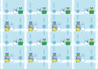 December Cute background illustration (gift and snowman)