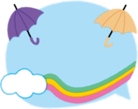 流行的手绘风(彩虹和伞)气球