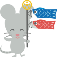 A cute animal with a carp streamer