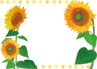 Sunflower and dot frame Frame illustration (fashionable and beautiful real edition)