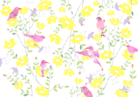 Birds and flowers-Fashionable background