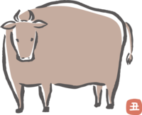 Brush-style cow-Business 2021-Ox year
