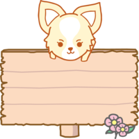 Chihuahua with a signboard-dog