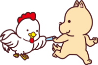 Cute 2018 Zodiac (Dog) where the rooster passes the baton to the dog