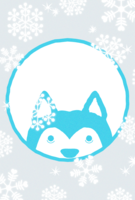 Background of Shiba Inu peeking through the snow (vertical)