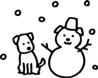 Snowman-Cute black and white dog