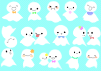 Background illustration of Teru Teru Bozu pattern / Baiu