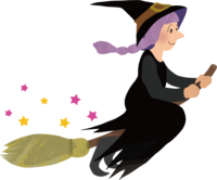 Halloween (Witch flying on a broom)