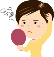 Woman suffering from thinning hair