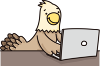 ワシがパソコンで文字打ちするかわいい