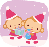 Monkey-Santa Claus Christmas cute animal