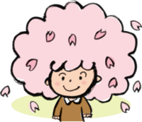 Pink cherry tree Afro hair spring