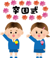 Kindergarten children (boys-girls) having a graduation ceremony