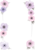 pale anemone fashionable watercolor style-vertical frame frame