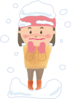 Girl who seems to be buried in the snow