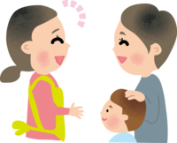 Treat the parents who came to the nursery school with a smile