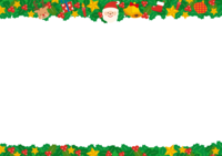 Santa Claus and reindeer cute Christmas-frame frame
