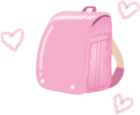 Pink school bag illustration / school