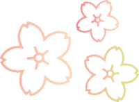 Gradation line art cherry blossom petals-fashionable