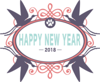 Crane silhouette decorative frame-Fashionable and cute 2018 year of the dog