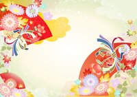 Autumn Japanese style background of kimono pattern where autumn leaves (maple) dance
