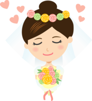 新婦が幸せそうに笑顔でブーケを持つ