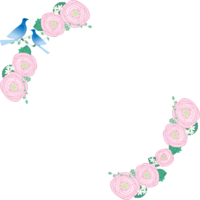 Pink flower and happy blue bird-Fashionable-Square decoration frame Frame