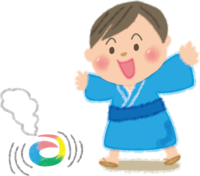 Child (boy) playing with mouse fireworks / Summer vacation