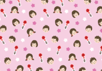 Background illustration of the face of boys & girls at the entrance ceremony / school