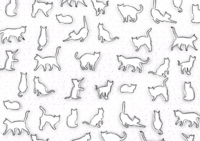 White cat pattern-Simple and fashionable background