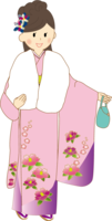 Girl in kimono at the coming-of-age ceremony (girl)