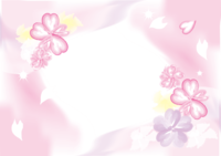 Sakura-Spring frame illustration image (cute watercolor style)