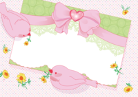 Cute background illustration (bird and ribbon)