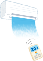 Air conditioner set temperature (20 degrees) Illustration / Summer