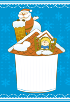 Christmas (chimney house and Santa) vertical frame frame