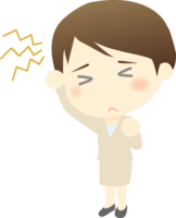 Female office lady who seems to have a headache-Medical