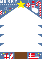 Fashionable Christmas frame Frame illustration (tree-shaped frame with a party feeling