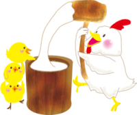 酉-かわいい餅つき2017干支