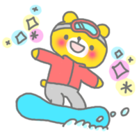 Bear snowboarding at the ski resort-gif animation