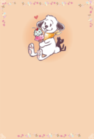 Cute dog (ice cream) Background 2018 New Year Zodiac (vertical)